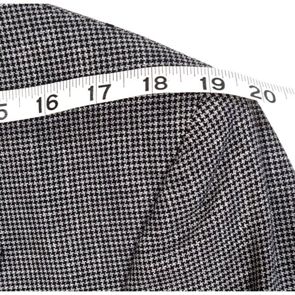 Jos A Bank Silk Wool Sport Coat Men's Size 42L Black White Houndstooth 2 Button - Picture 12 of 16